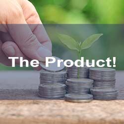 A person putting money in to stacks of coins.